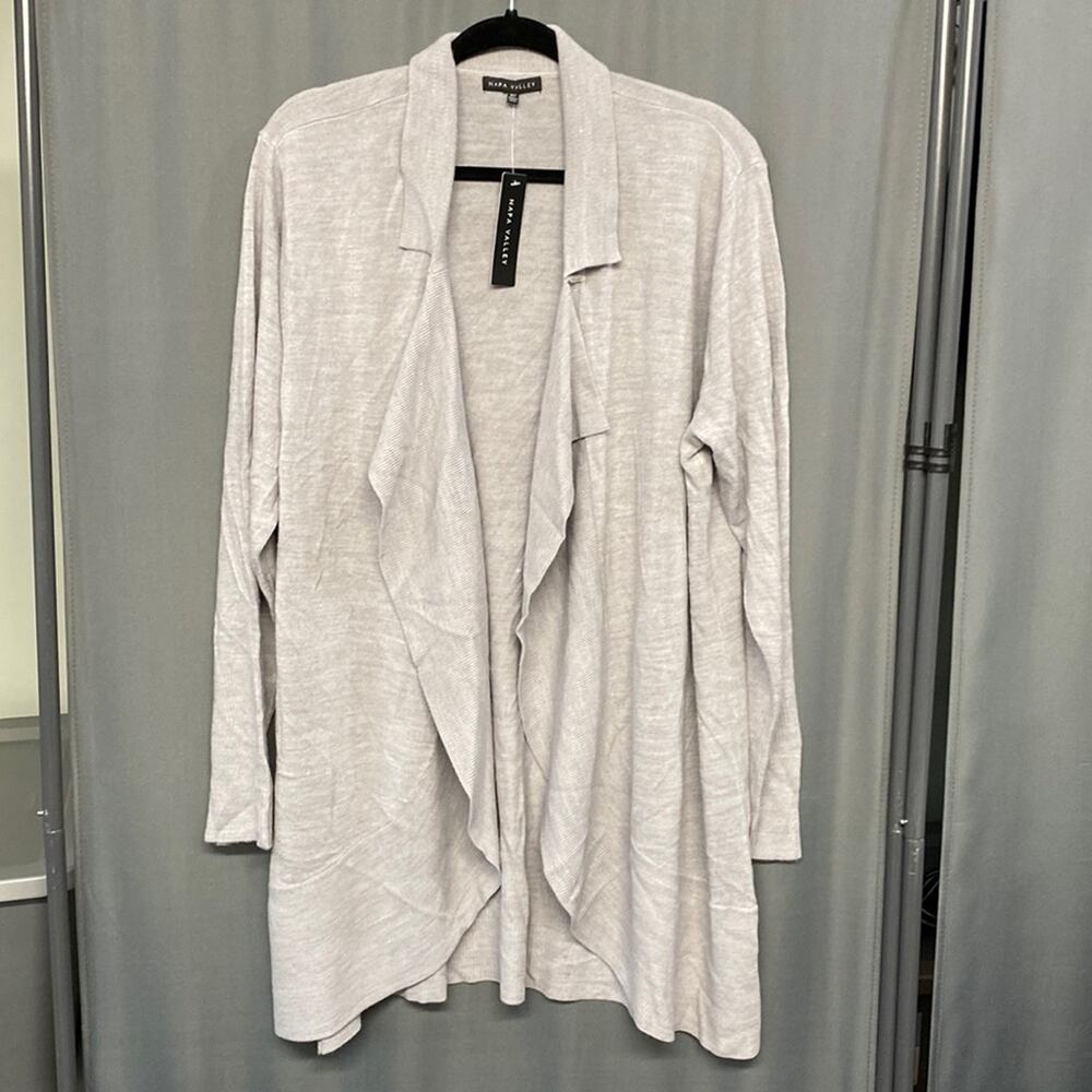NET Napa Valley gray cardigan 2x (b21)